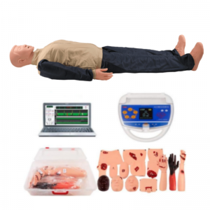How do the AED and CPR models work together to simulate real-world first aid scenarios?